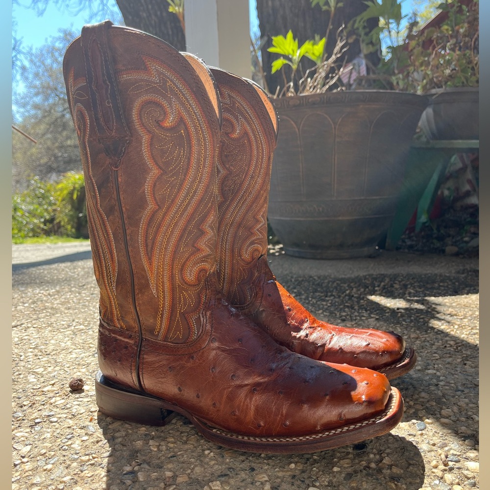 Durango Ostrich Cowboy Boots - Size 9